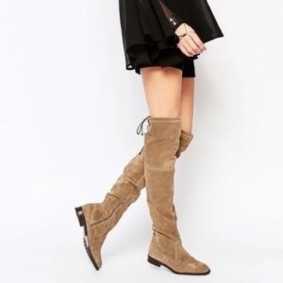 XOXO TRISHH2 Boots Suede Over-The-Knee SlouchTaupe - Picture 1 of 14
